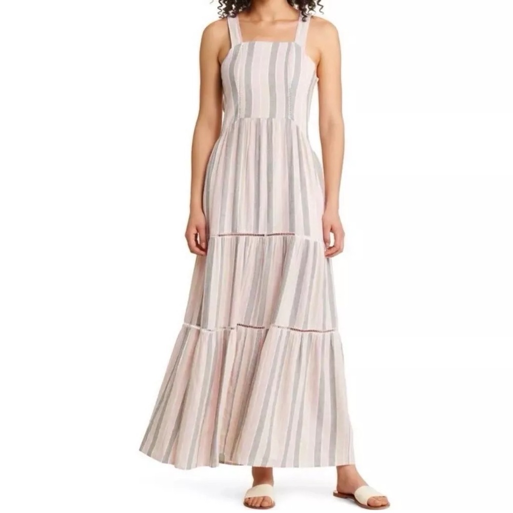 CASLON linen Striped Maxi Dress